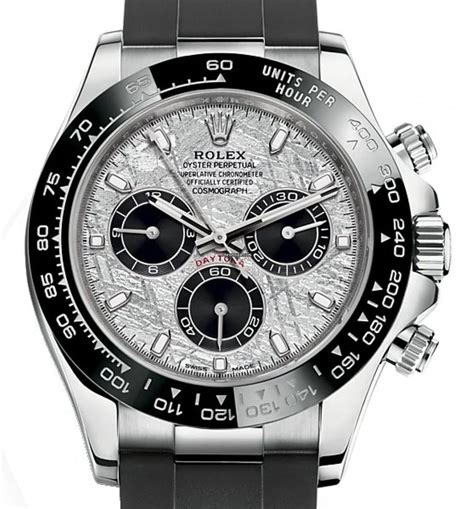 rolex daytona white gold meteorite